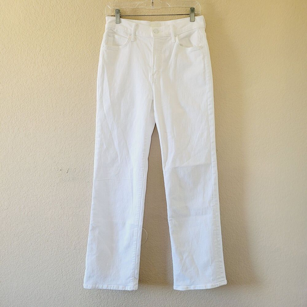 Mother Denim Womens The Kick It Straight Jeans Size 28 Fairiest Them All White